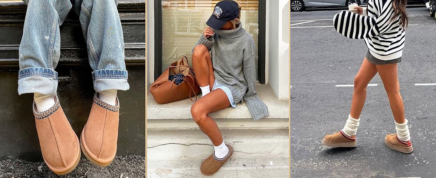 Pantoufles d'hiver chaudes antidérapantes pour femmes en plein air, mini bottes de table imperméables, bottines courtes en cuir, chaussures à enfiler en peluche_voghion.com