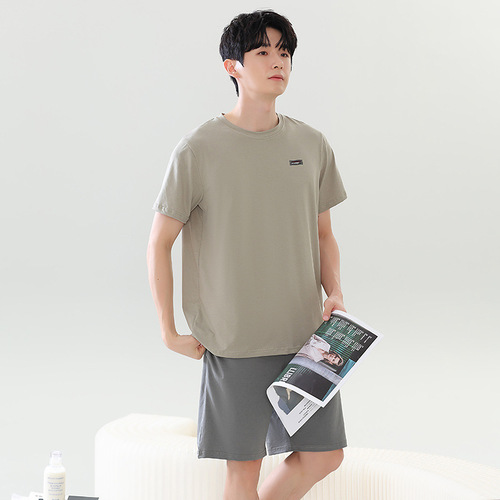 Men's Summer Modal Thin Short-Sleeve Shorts Pajama Set with Chilling Ice Sensation, 2025 New Design, Plus Size Home Suit