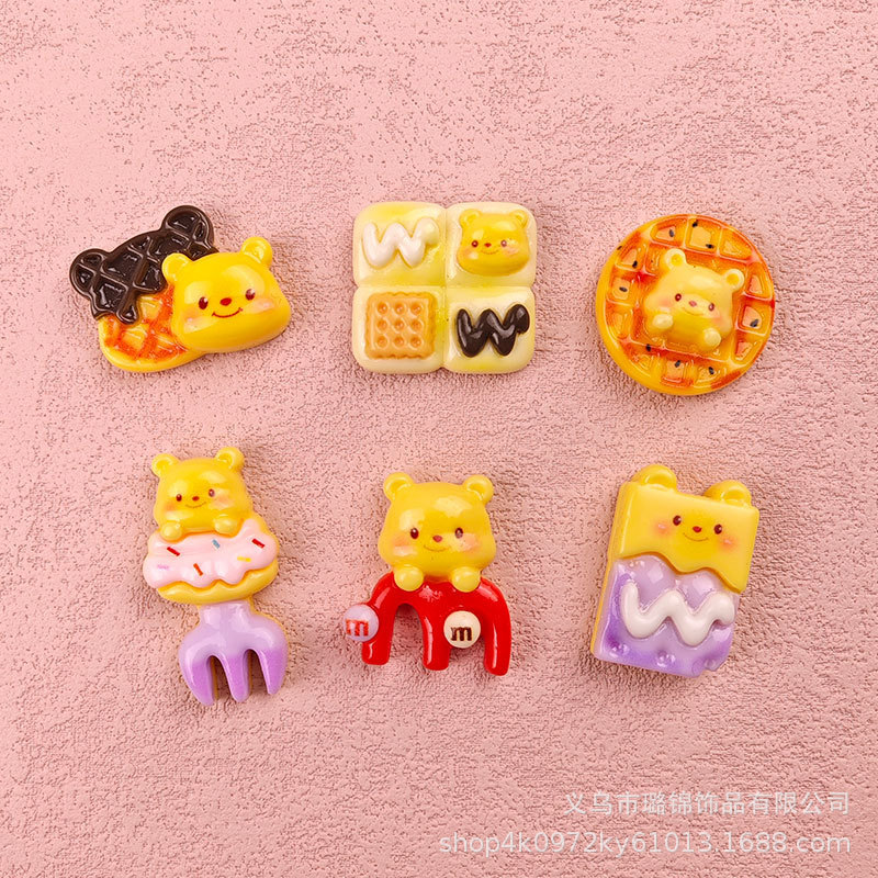 New Cartoon Pizza Winnie the Poole Series DIY Resin Accessories Cream Gel Hair Accessories Hand Pendant Hole Shoes Buckle New Cartoon Pizza Winnie the Poole Series DIY Resin Accessories Cream Gel Hair Accessories Hand Pendant Hole Shoes Buckle