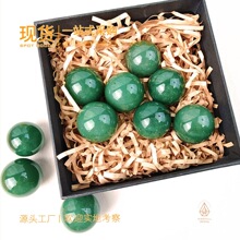 天然水晶原石绿东陵小球把玩件水晶球能量球水晶球摆件水晶石批发