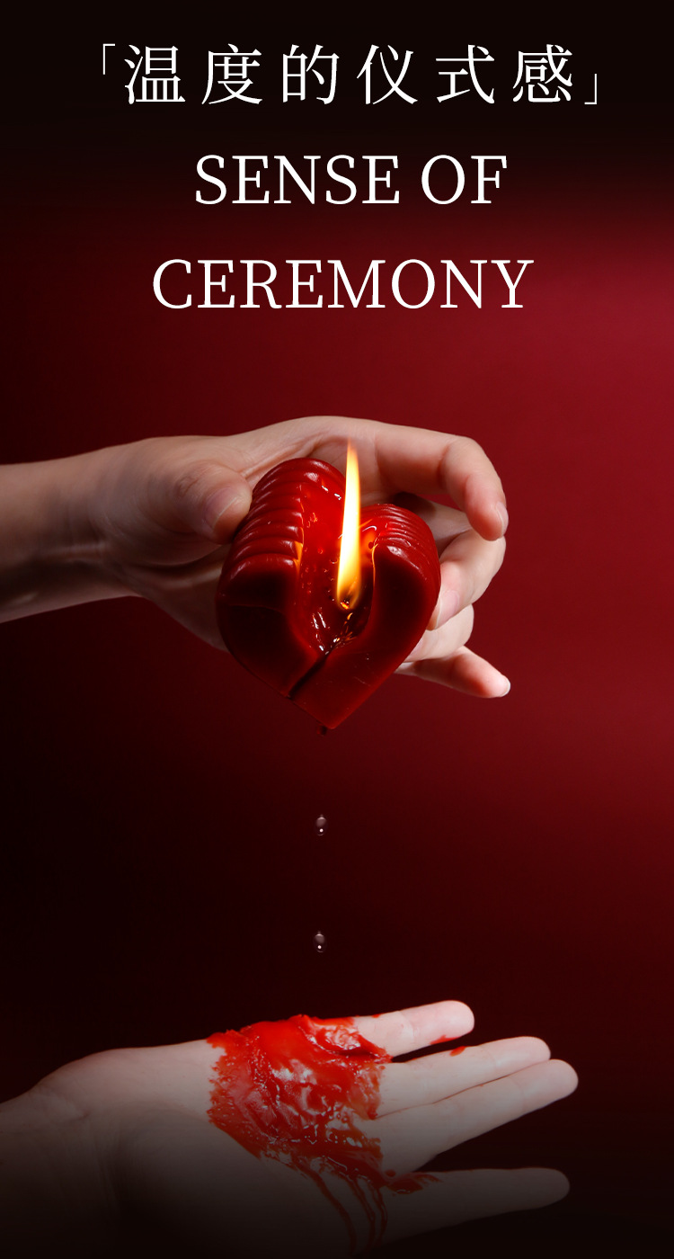 Low-Temperature Massage Candle with Soy Wax, Gold Heart Design, 75g — detail image 21