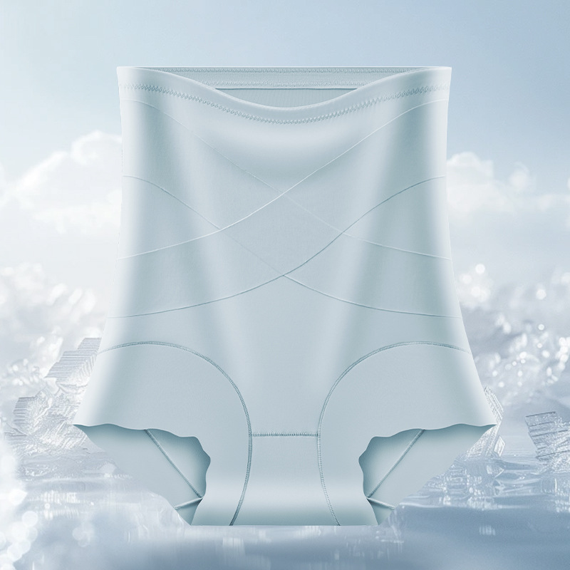Seamless High-Waisted Shaping Panties - Invisible Tummy Control & Butt Lift With Cross-Front Design_voghion.com