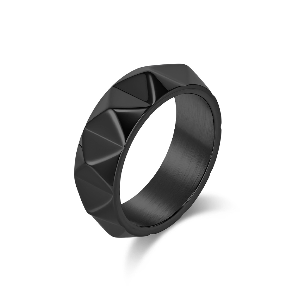 Kegelvormige ring van titaniumstaal voor mannen, populaire stijl, gepersonaliseerd zelfverdedigingsring, messing boksbeugel, roestvrij staal_voghion.com