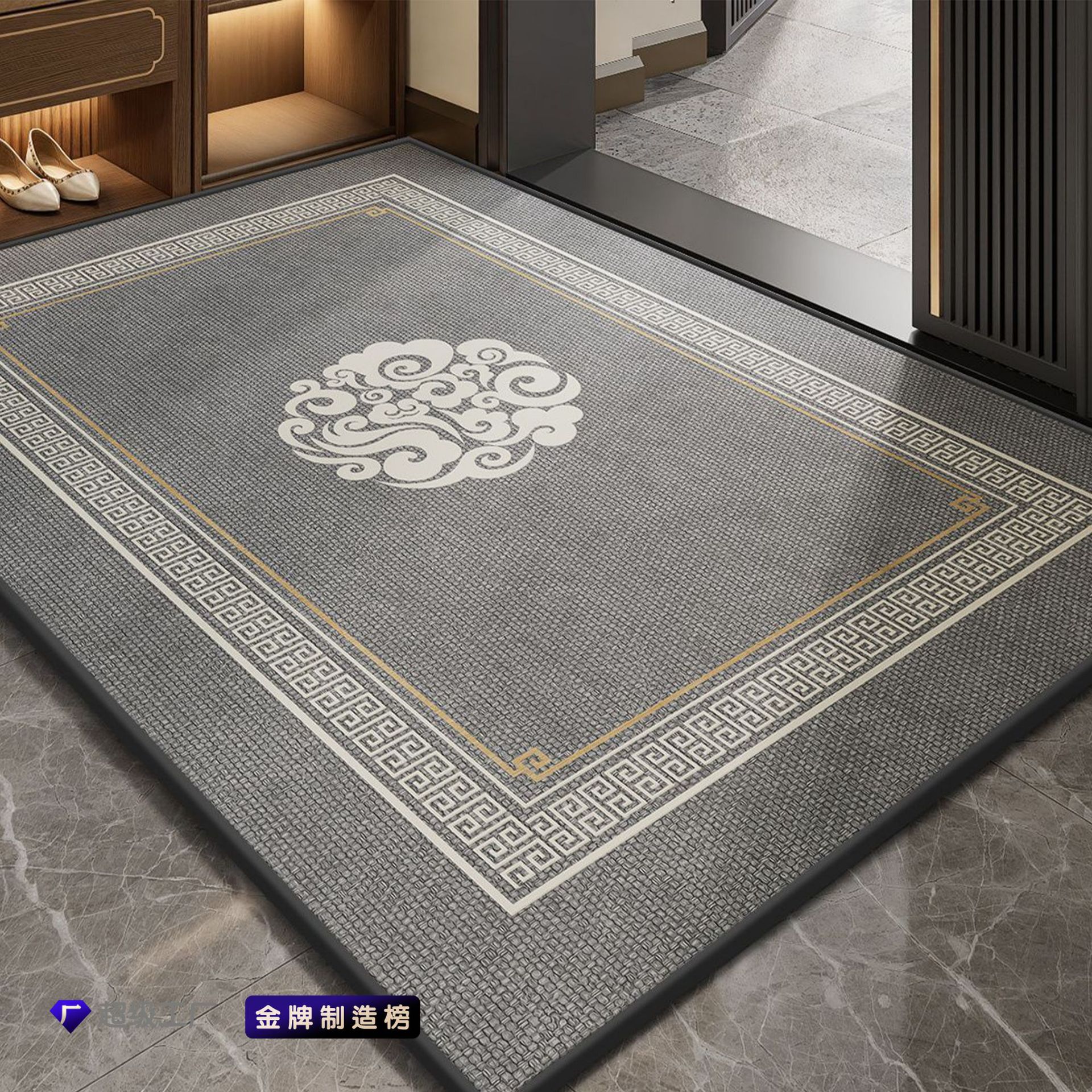 Kristal məxmər qapıaltı kilim, sürüşməyən, ölçü sifarişi