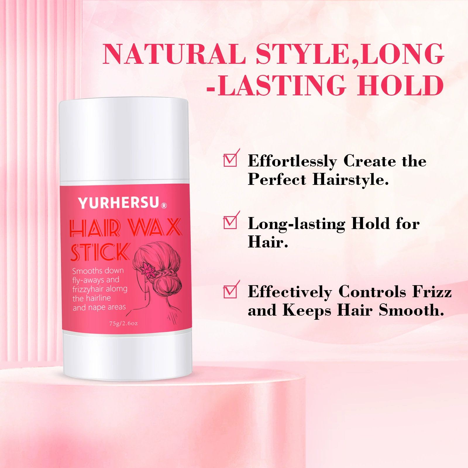 Воск для волос YURHERSU, стик для укладки, крем для финишной обработки поврежденных волос, антифриз, длительная фиксация и увлажнение.