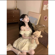 法式甜妹碎花吊带连衣裙女夏季在逃公主蓬蓬裙收腰显瘦小个子短裙