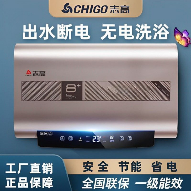 志高热水器家用电热水器卫生间40L小型速热60升储水式洗澡租房用