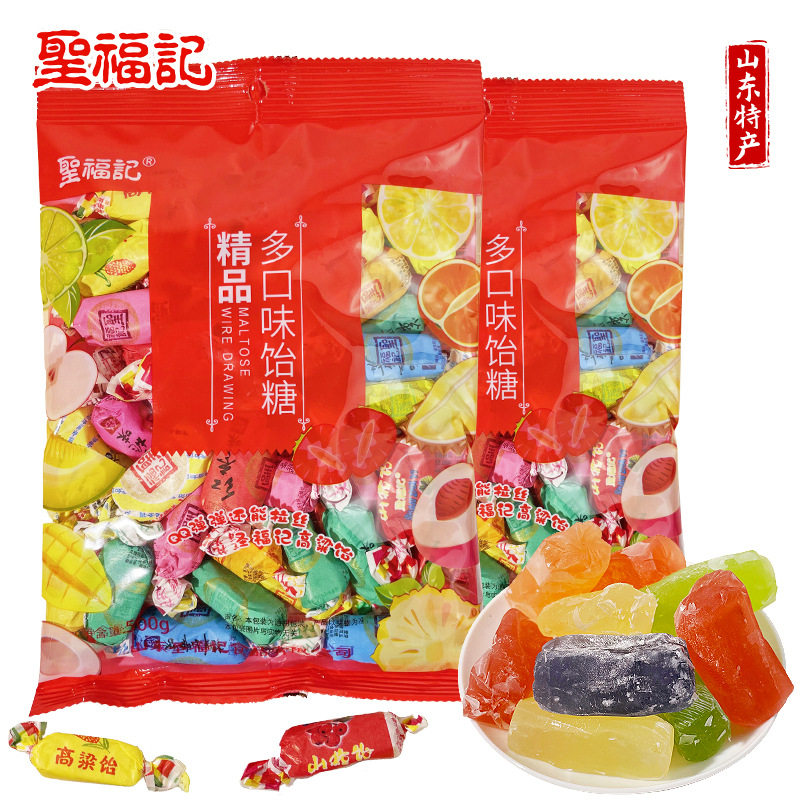 圣福记高粱饴混合水果味饴糖软糖散装结婚喜糖8090后怀旧糖果批发
