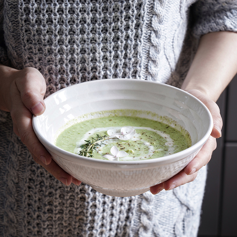 Tazón de ramen de hilo de cambio de horno de estilo japonés, fideos instantáneos, fideos instantáneos, tazón de comida, ensalada de frutas, tazón de sopa, vajilla de hotel para el hogar creativo