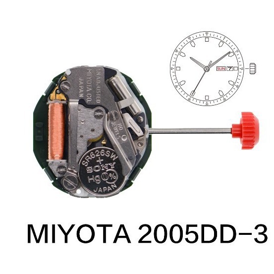 手表配件 2005女双历机芯全新 石英机芯 MIYOTA 2005DD-3机芯