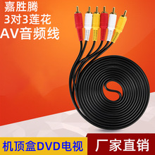 AV线三对三机顶盒DVD电视机av三色线3对3莲花头音频视频线6头3RCA