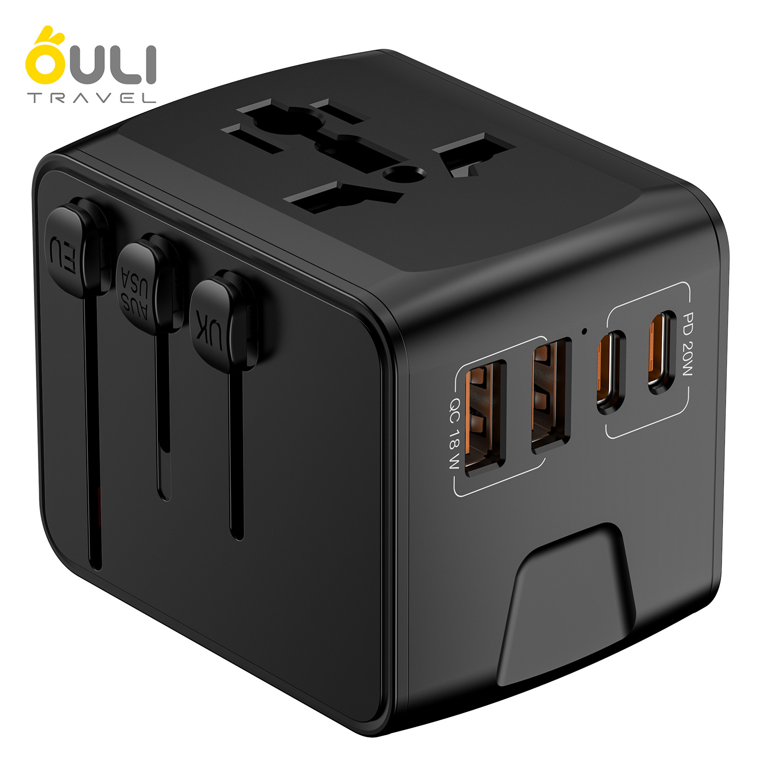 Nuevo enchufe de conversión de salida de identificación inteligente 3USB + TYPE-C para viajar al extranjero, negocios, estudiar en el extranjero y viajar
