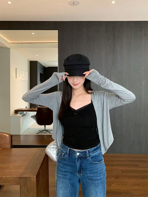 誉一新款2025秋季外搭短款外套开衫女洋气百搭长袖上衣女m3720|undefined
