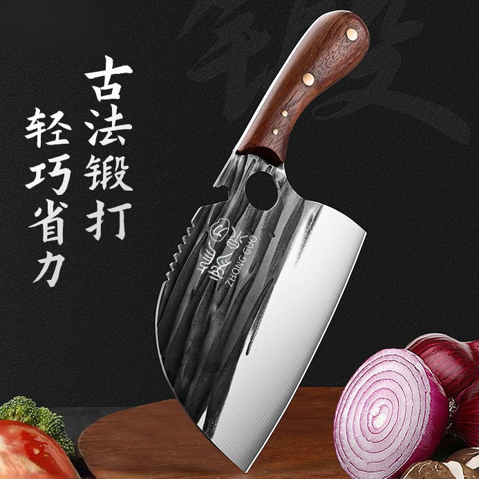 Cuchillo de cocina Longquan cortador doméstico de doble propósito, cuchillo de corte de hueso afilado ultra rápido, un cuchillo de corte de corte de Longquan