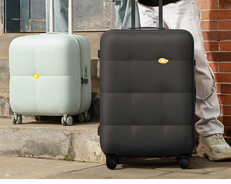 Vali nhựa PC 24 inch họa tiết mây thời trang, bánh xe đa năng, khóa mật khẩu — Hành lý PC cao cấp màu be kem 24 inch chi tiết 30