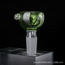 厂家直售 圆形14塞透明泡头 玻璃烟具 水烟枪 彩色玻璃配件