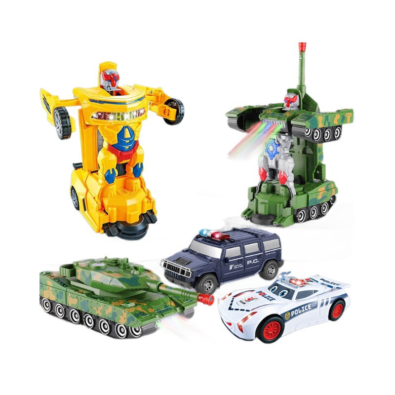 Douyin 電動ユニバーサル自動変形戦車オートボットキングコングパトロール車ロボットスタントおもちゃ卸売ドロップシッピング|undefined