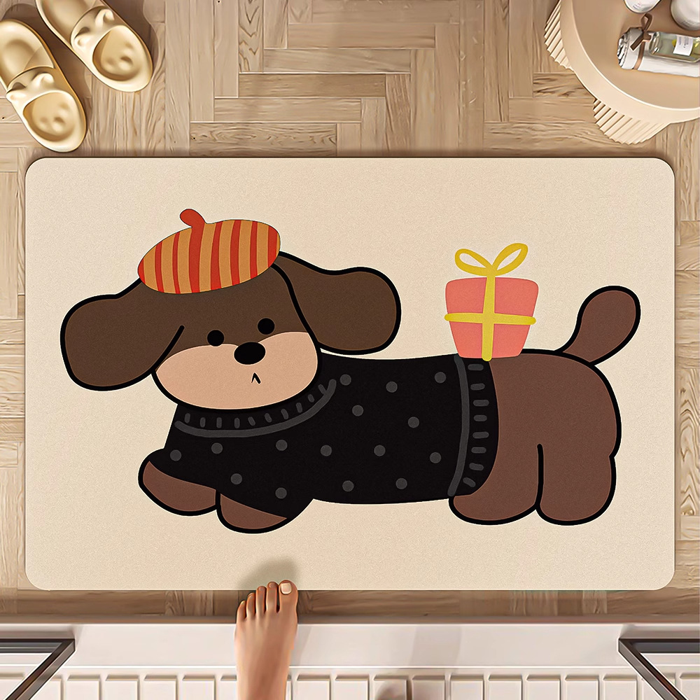 Alfombrilla de baño de dibujos animados, barro de diatomeas para baño, antideslizante, absorbente de agua, almohadilla para pies desechable, inodoro, de secado rápido, almohadilla resistente a la suciedad