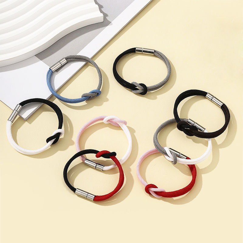 Amazon Cross-Border Figure-Eight Knot Milanese Rope Two-Color Adjustable Simple Couple's Matching Knot Bracelet