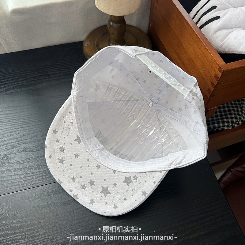 韩版可爱猫耳朵五角星平檐棒球帽女百搭鸭舌帽休闲运动遮阳鸭舌帽|undefined