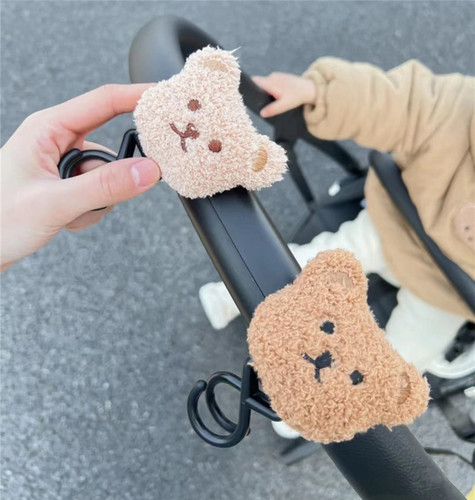 Korean ins style stroller hook maternal and child backpack walking artifact stroller baby bear head mommy bag hook