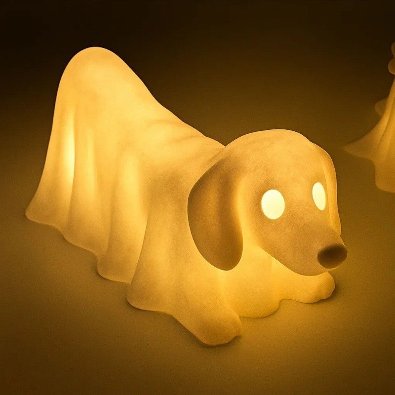 家居跨境2025Dachshund Ghost Lamp腊肠犬幽灵灯万圣节幽灵灯摆件|undefined