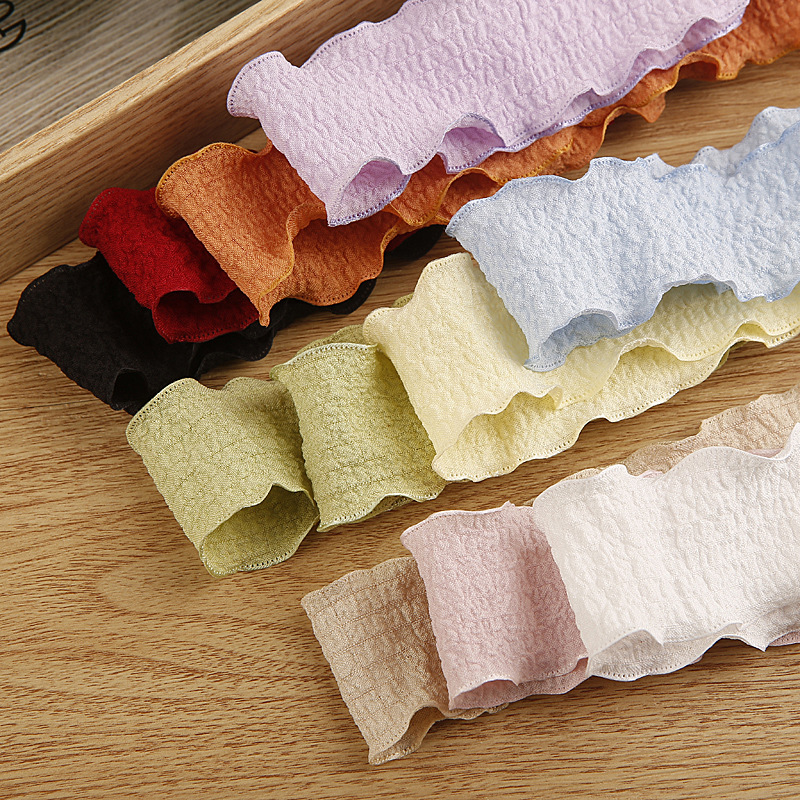 Wave Edge Chiffon Ribbons, Bow DIY Hair Accessories Material, Costume Grass Hats, Gift Box, Fresh Flowers, Bake Edge Grid Laces