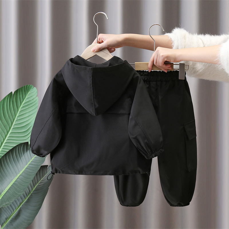 7089 Chaqueta de primavera para niños, estilo occidental, gabardina coreana con capucha, primavera y otoño, nueva chaqueta de todo fósforo, primavera