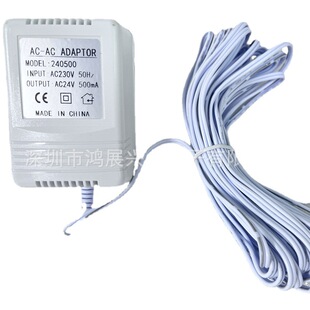 White Eu Plug 24V 500mA Video Doorbell Transformer Eu Linker 8m Wire Length