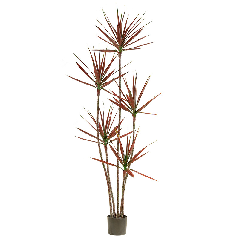 Árbol de sangre de dragón artificial viento silencioso planta verde árbol artificial decoración de sala de estar Planta artificial Agave piso olla