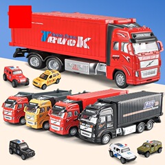 Children's Alloy Small Car Set Toy for Boys, Rebound Excavator Fire Truck Dump Truck Gift