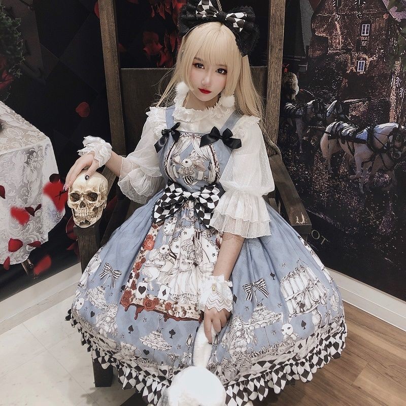 Lolita Dress Gothic Retro Alice Lolita Dress Jsk Suspender Dress Student Daily Dress Summer