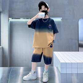 速干衣儿童装男童夏装运动服套装冰丝新款中大童男孩洋气夏季短袖