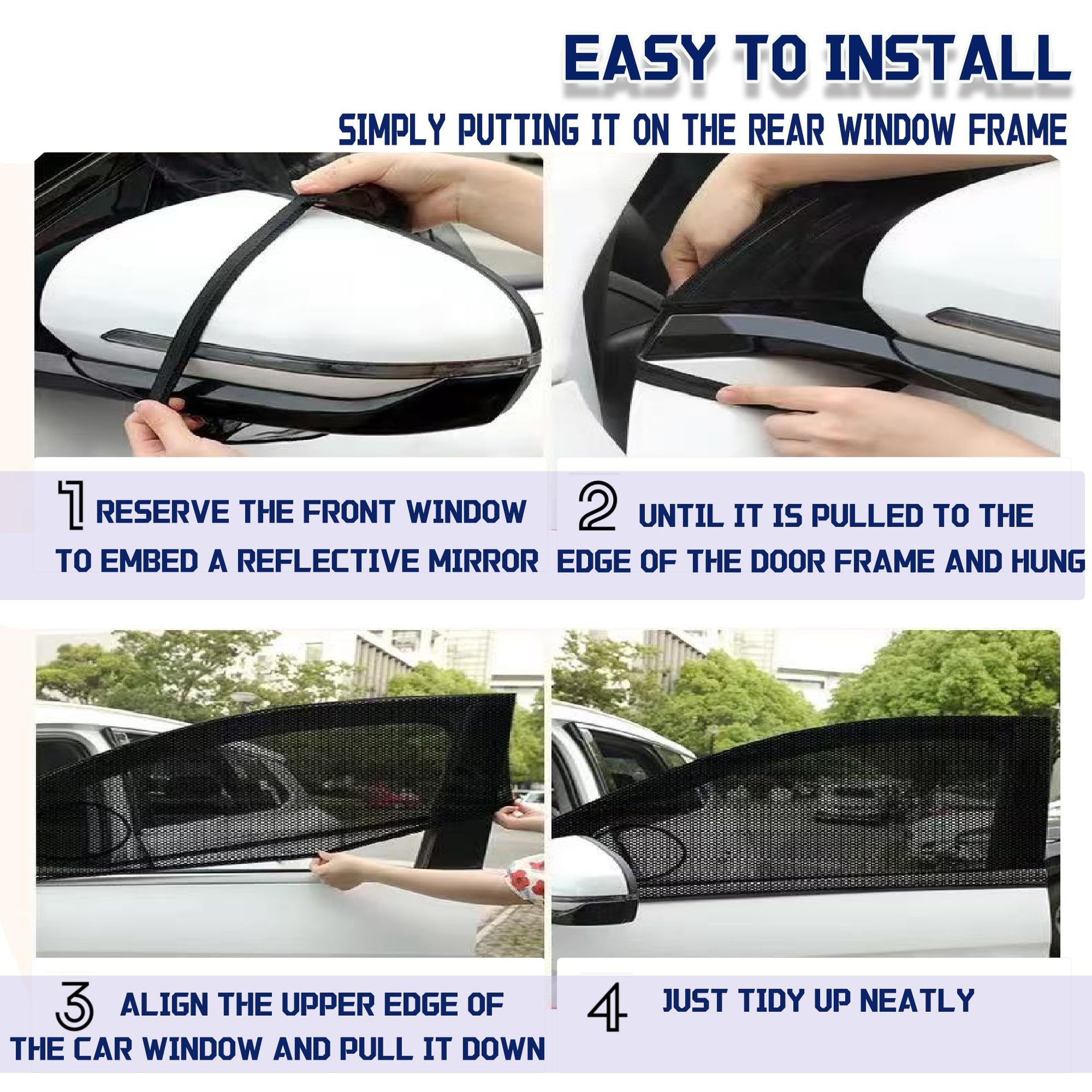 Universal Stretch Elastic Car Anti-Mosquito Curtain Sunshade Mesh Breathable Sun Protection and Heat Insulation Car Sunshade