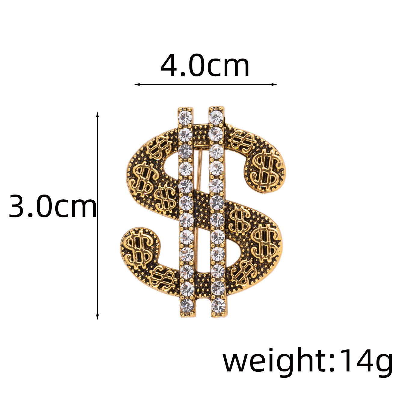 Spilla a forma di dollaro uomo hip hop pin personalizzato_voghion.com