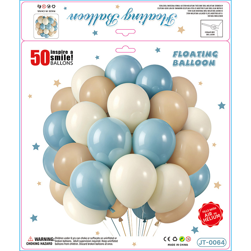 50Pcs set de globos transfronterizos al por mayor matte decoración de cumpleaños escena de decoración de la fiesta artículos de vestuario de alta calidad