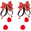 Wig, children's hairgrip, hairpins with tassels, red hair accessory suitable for national clothing, Chinese style