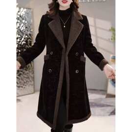 加绒加厚新款外套遮肚秋冬新款新款显瘦保暖泰迪绒大衣绵羊绒