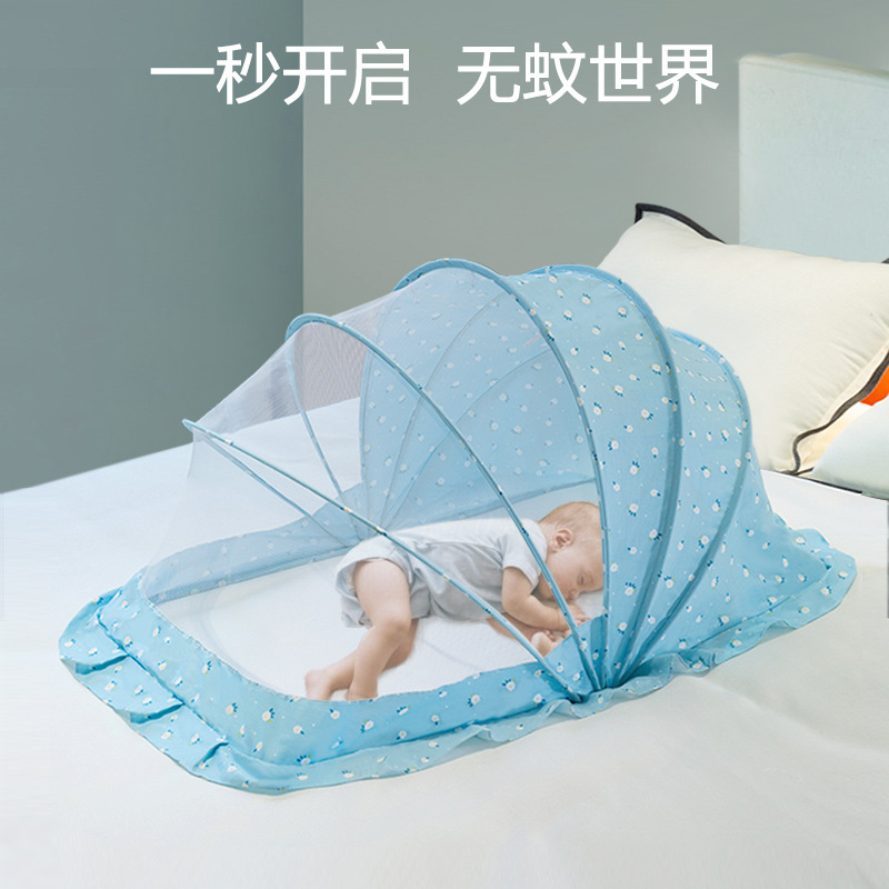 Bebé mosquitera anti-mosquito cubierta de la cama de bebé cubierta completa universal anti-caída de la cubierta de los niños plegable