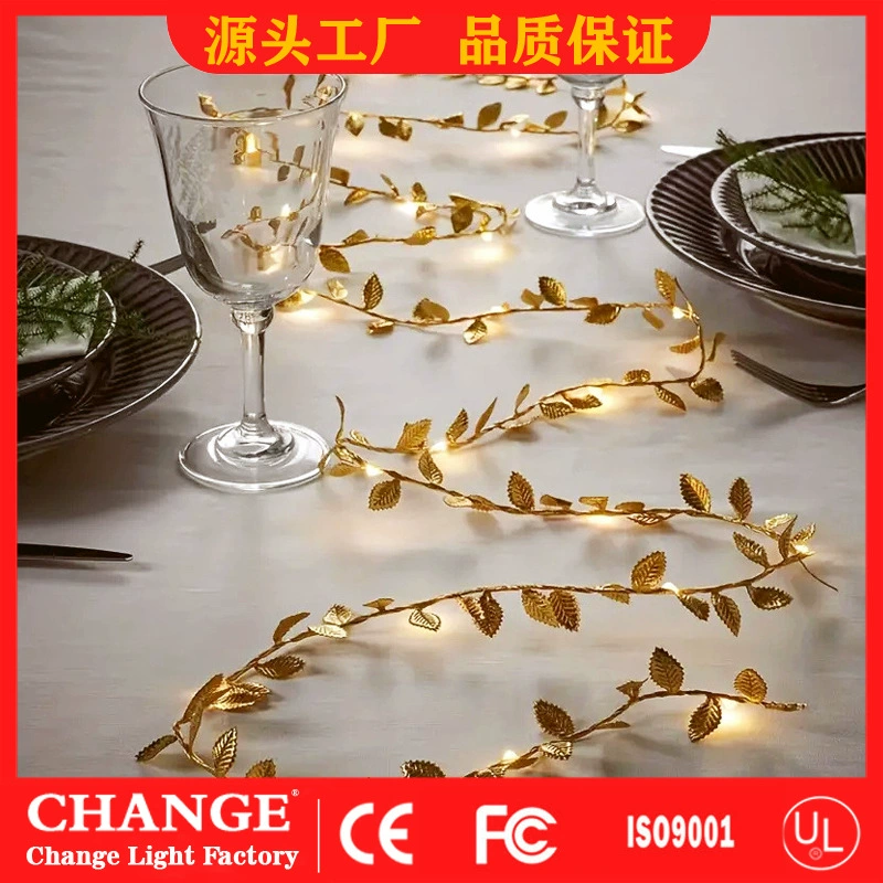 Гирлянда из светодиодных нитей Teng (Teng), тканевая листьевая ветвь LED, тёплый свет — 2/5/10 м для свадьбы и Рождества
