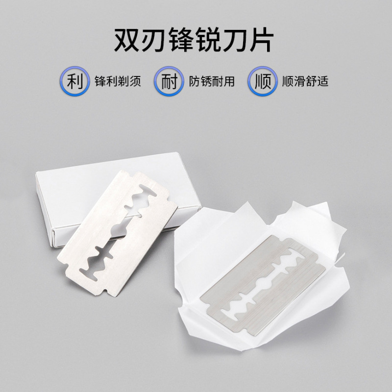 Stainless Steel Razor Blade Vintage Manual Double-sided Blade Shave Shave Razor Barber Shop Tools Wholesale