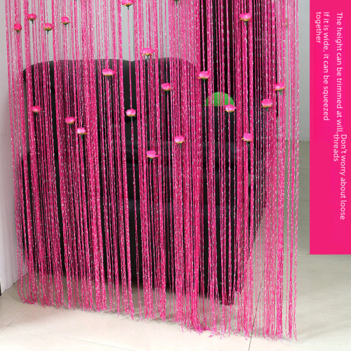 Factory Direct High-End Rose Flower Ribbon Curtain Summer Door Curtain Internet Celebrity Decor Beauty Salon Fringe Curtain Partition Curtain