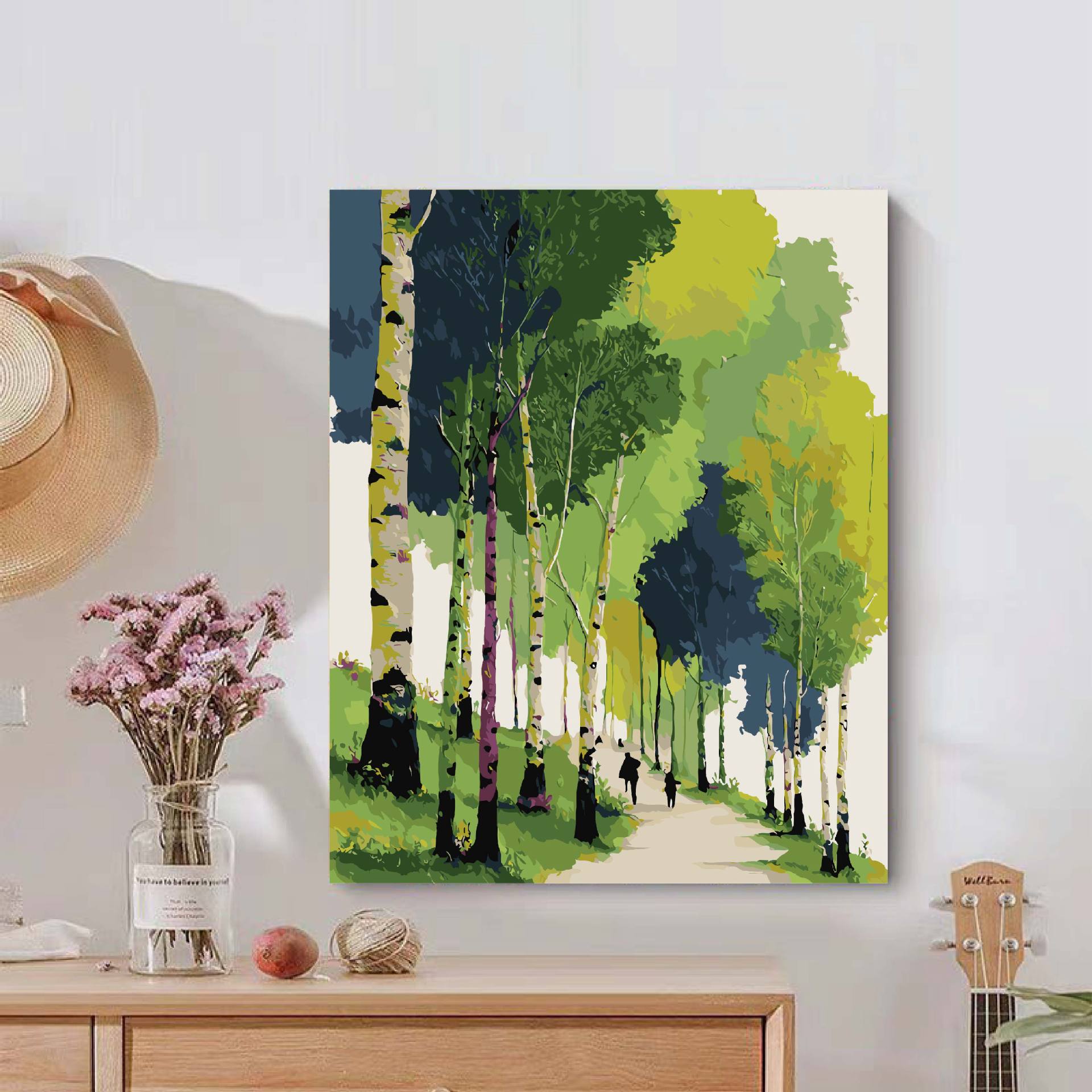 Tinta de montaña Lindiy pintura al óleo digital paisaje curado departamento de alta sensación de pintura al óleo de relleno manual pintura acrílica descomprimida