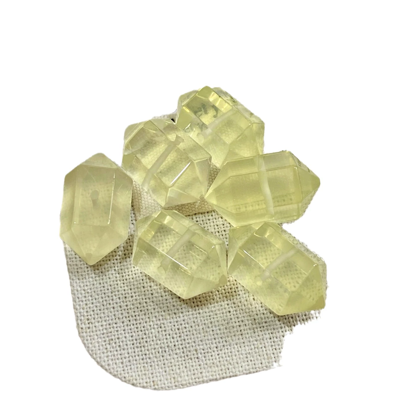 Natural Duo Bao Crystal Двойная скорость кристалл двойной кристалл двойной однопроходный DIY аксессуар Жёлтый кристалл двойной колонны Белый кристалл двойной однопроходный