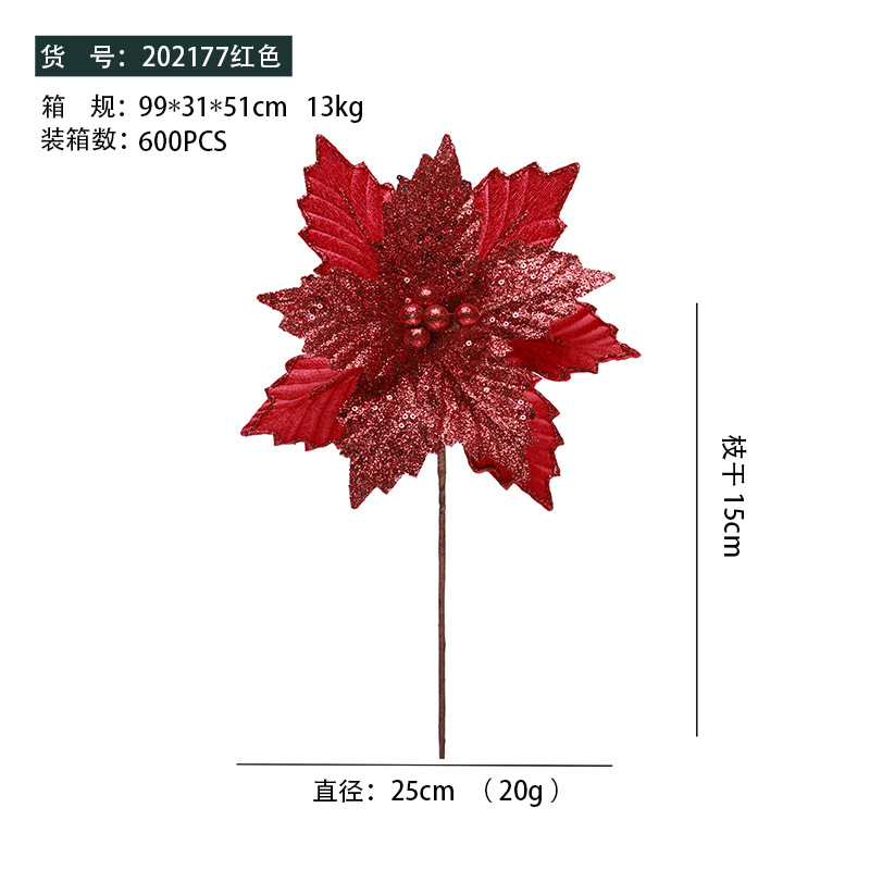 Flor Navidad Terciopelo 25cm