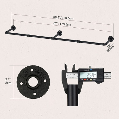 Industry Water pipe Clothing rack Clothing display Wall coat hanger Clothing store shelves Clothes receptacle