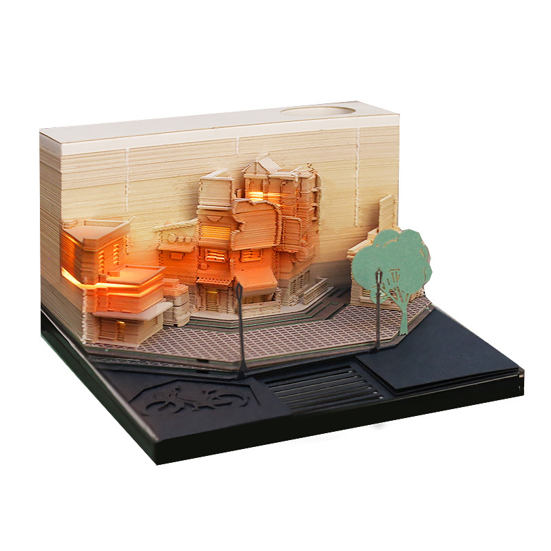 プレゼント創意便箋紙3d立体便箋本は建築模型紙彫刻カレンダーの周暦文を飾っています。|undefined