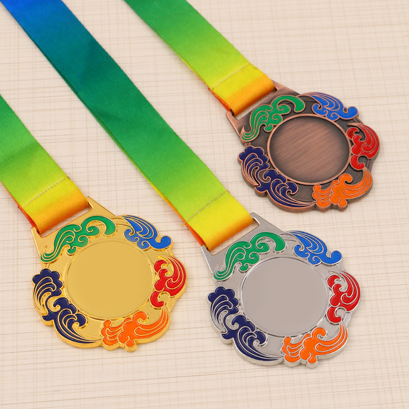 Medalla de metal general listado medalla de maratón deportivo escolar medalla conmemorativa oro plata cobre medalla listado