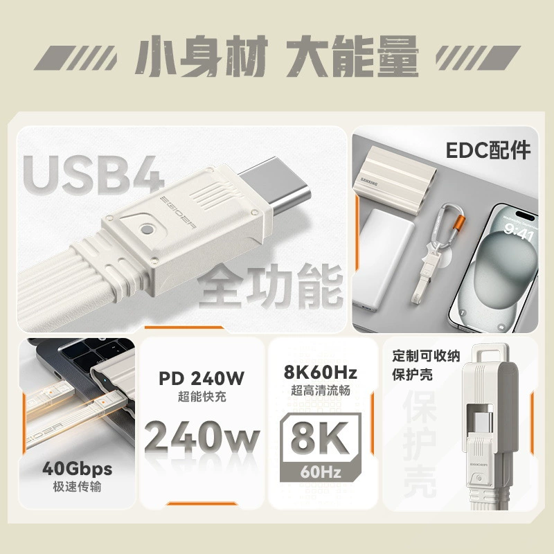 EGIOZR异泽 USB4 двойной type-c дата-кабель 240W питание 8K проекция экрана 40G подходит для iphone15pro