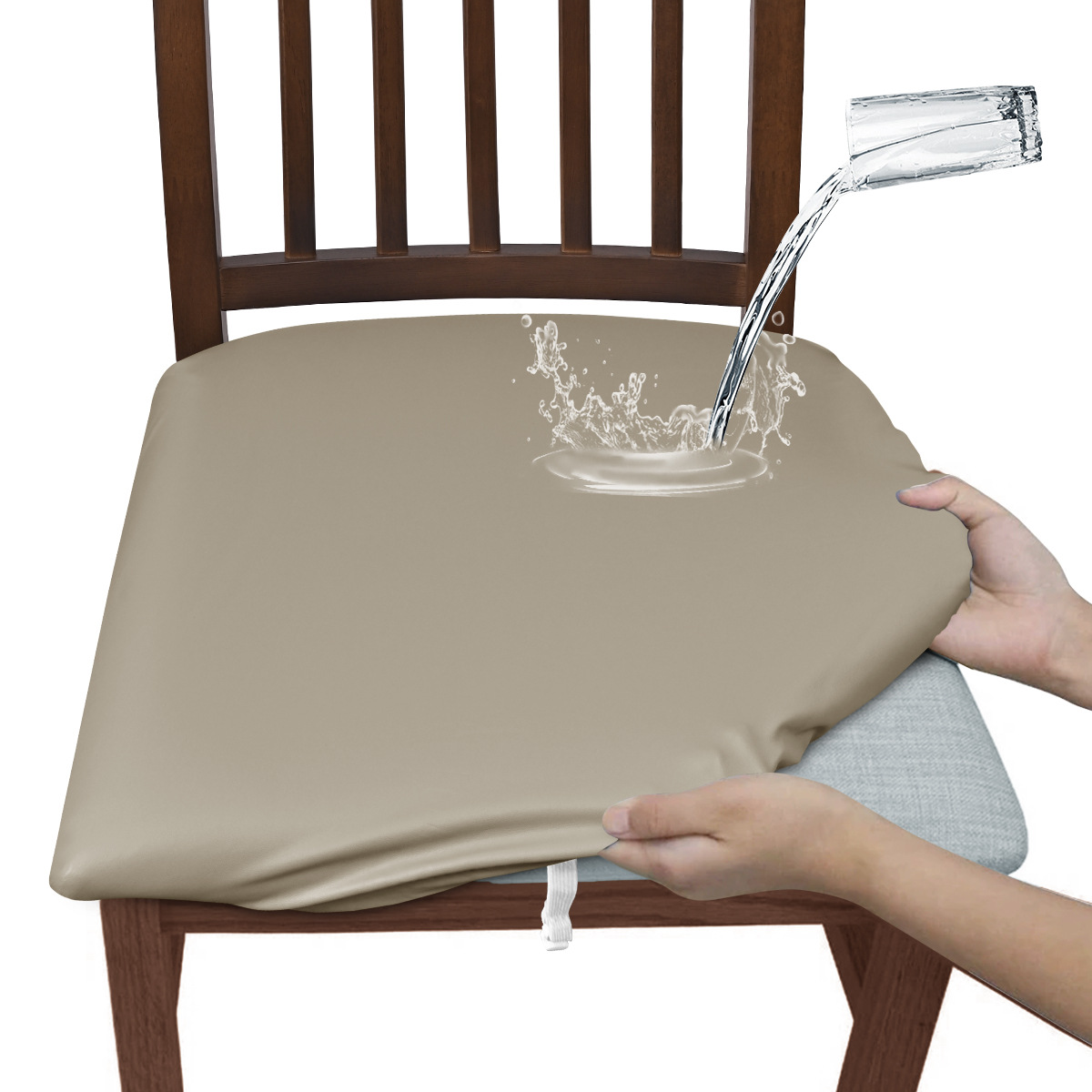 Transfronterizos sólidos elásticos PU impermeable hebilla cubierta de banco cubierta de taburete de hotel general antideslizante anti-gato agarra asiento cubierta al por mayor